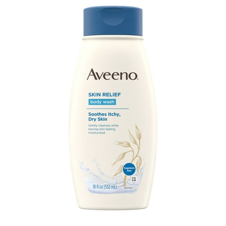 Aveeno Skin Relief Fragrance-Free Body Wash for Dry Skin, 18 fl.