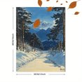 thumbnail image 3 of Qisvanset 12x16 Inch 2D Flat Framed Canvas Art, Warm Light Snow Town Cozy Winter Holiday Home Wall Decor, 3 of 5