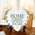 thumbnail image 2 of Home: A Story of Who We Are Tub Heart Table Sign with Acrylic Stand (6x5") | Home Entrance Decoration, 2 of 8