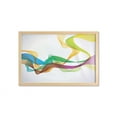 thumbnail image 1 of Abstract Wall Art with Frame, Styled Wavy Ribbon Line and Smoked Rainbow Like Cool Graphic Art, Printed Fabric Poster for Bathroom Living Room, 35" x 23", Multicolor, by Ambesonne, 1 of 2