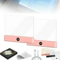 thumbnail image 1 of Smart LED Book Light Treasure Box, Rechargeable Flat Reading Lamp Full Page Light Portable Multi Brightness Color Student Eye Protection Night Dimmable Panel Plate 3 Colors Timer for Readers(2*Pink), 1 of 10