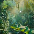 thumbnail image 5 of Orinice Rainforest shower curtain green tree forest plant sunlight primitive natural landscape polyester fabric set 36x72, 5 of 7