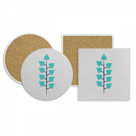 

Bule Tree Cartoon Coaster Cup Mug Holder Absorbent Stone Cork Base Set