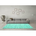 thumbnail image 3 of Ahgly Company Indoor Rectangle Abstract Turquoise Blue Contemporary Area Rugs, 2' x 3', 3 of 4