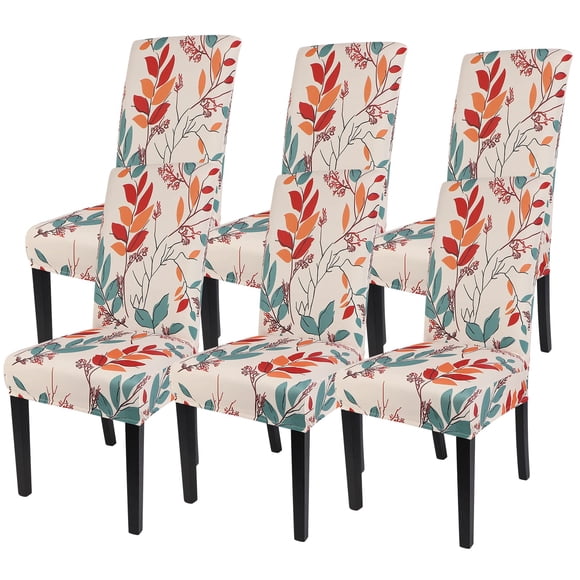 Set de 6 Fundas para Sillas de Comedor con Patrón Floral