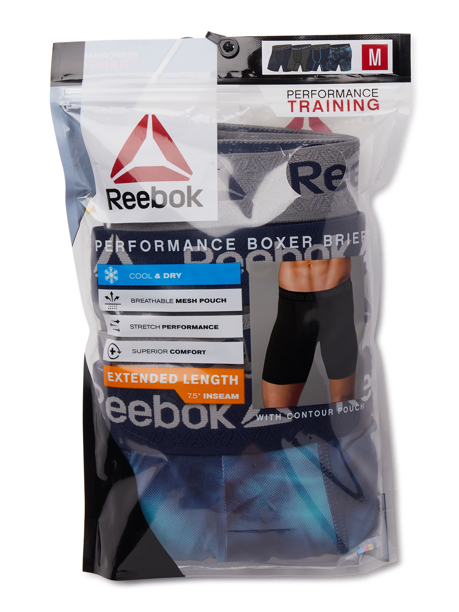 Reebok Men's Performance Mid Leg Boxer Briefs, 4-Pack - image 2 of 8