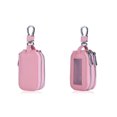 thumbnail image 4 of Estuche para llaves de coche NQ Monedero de cuero con doble cremallera Rosa, 4 of 5