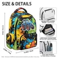 thumbnail image 4 of FKELYI Tractor Graffiti Print School Backpack for Kids 17 Inch Schoolbag with Multi-Pockets Primary School Bookbag Casual Daypack Travel Bag for Elementary Student, 4 of 7
