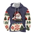 thumbnail image 1 of Sudadera con capucha para hombre, informal, con cordón, estampado navideño, deportiva, blusa de poliéster, 1 of 4