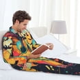 thumbnail image 6 of Picia World Map Guitar Illustration Pattern Men’s Long-Sleeve Sleepwear Set - Soft 2-Piece Loungewear with Pockets, Comfy PJs for Relaxing Nights-XX-Large, 6 of 7