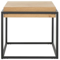 SAFAVIEH Edgefield Modern Square End Table, Natural/Black (21.3 in. W x 21.3 in. D x 19.7 in. H)