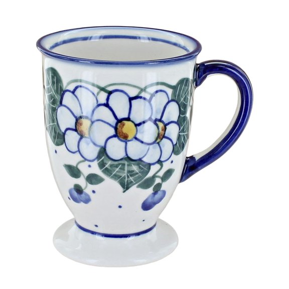 Blue Rose Polish Pottery Primrose Pedestal Mug