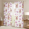 thumbnail image 2 of Homewish Girl Pink Bow Black Out Curtains,Brown Toy Bear Curtains Pack of 2 (42x63 Each),Watercolor Heart Print Bedroom Curtains For Girls Kids,Microfiber Bedroom Decor, 2 of 6