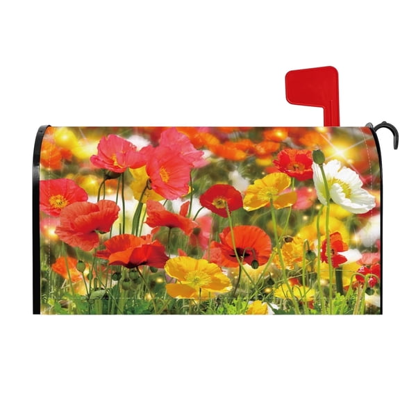 Pbobriich Summer Floral Magnetic Mailbox Cover, Fade Resistant,18x21