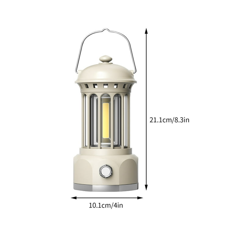 Sdjma LED Camping Lantern, USB Rechargeable Retro Metal Camp Light, Battery Powered Hanging Dimmable Vintage Lamp ,Portable Waterproof Outdoor Tent