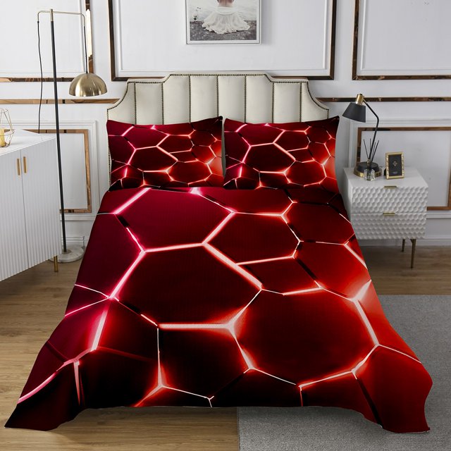 Erosebridal Modern Abstract Bedspread Sets Queen Size, Striped Geometric Bed Quilt, Minimalst Decor, 3pcs