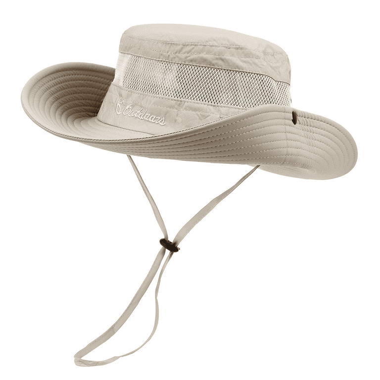 American Trends Sun Hats for Men Women Wide Brim Fishing Hat Summer Bucket Hat Boonie Hat Outdoor UPF 50+ Sun Protection Safari Sun Hat Light Beige