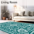 thumbnail image 2 of ODIKA 2'x3' Machine Washable Non-Slip Area Rug, Elegant Paisley Waves with Abstract Floral Embellishments High Traffic Rug, Blue, 708033, 2 of 7