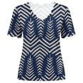 thumbnail image 7 of VBVC Women's Scallop V-Neck Short Sleeve T-Shirt,Ombre Print Casual Loose Fit Blouse For Women,Ladies Lightweight Summer Floral Gradient Top,Navy,S-5XL, 7 of 7