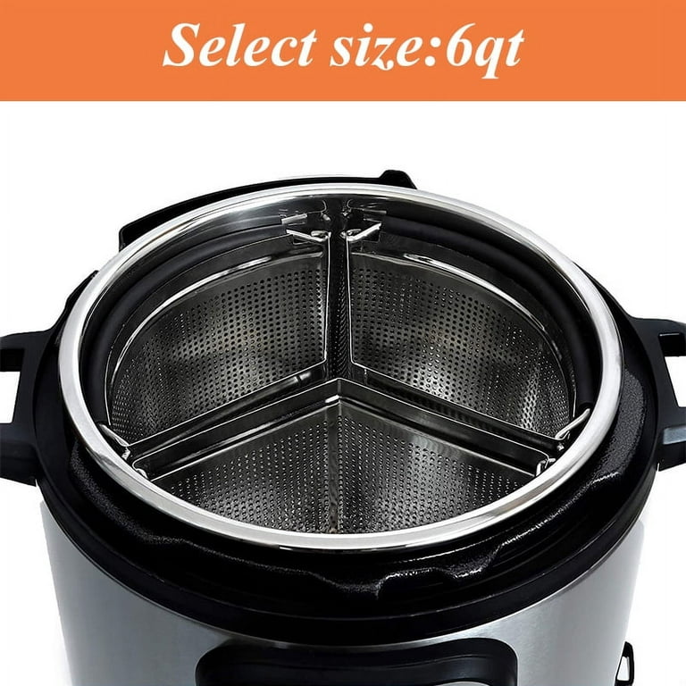 3-Piece Divided Steamer Basket for Pressure Cooker Compatible with