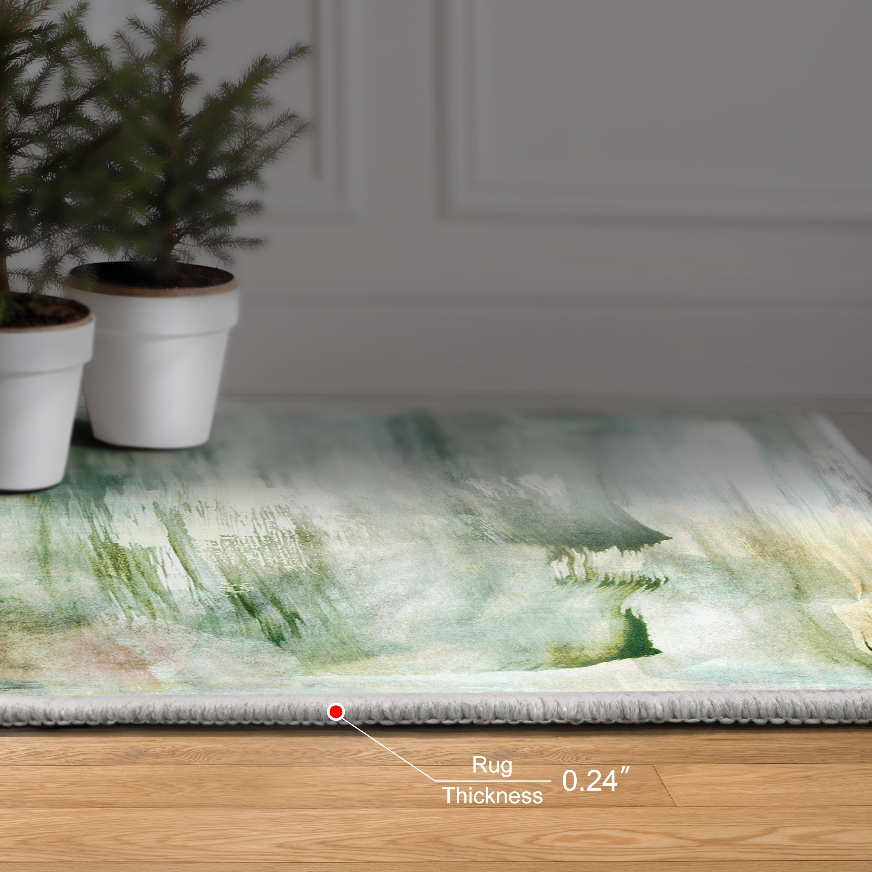 Garden Dreams Washable Abstract Art Area Rug size 8'x10', Power-loomed, Heavenly Softness with Non-Slipping Backing