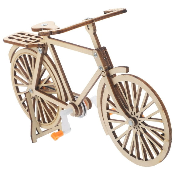 KALLORY Vintage Wooden Bike Model Kit for Students DIY Mechanical Science Experiment Home Decor