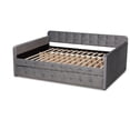 thumbnail image 4 of Bowery Hill Velvet Gray Daybed Rectangular Trundle 85" Unassembled, 4 of 11