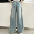 thumbnail image 5 of REDARER Winter Lined Girls Pants Thickened Loose Fit Denim Jeans for Kids and Big Girls Casual Straight Leg Wide Trousers,Size:15-16 Years, 5 of 9