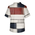 thumbnail image 4 of Domuza Men Scrub Top Plaid Stripe Printed V Neck Short Sleeve Nurse Uniform Big and Tall Soft Comfy Medical Scrub Tops with 3 Pockets White 5XL, 4 of 4