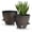 Bronze, variant on FIASON 2 Pack 8 Inch Blue & Brown Self-Watering Plant Pots, Indoor Outdoor Garden Planters with Drainage Holes, Watering Lip & Removable Saucer for House Plants & Flowers