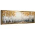 thumbnail image 3 of IDEA4WALL Extra Large Framed Canvas Print Wall Art Autumn Birch Forest Golden Foliage Artwork Nature Wilderness Antique Retro Fine Art Decorative Multicolor for Home Decoration - 60"x20", 3 of 5