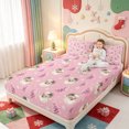 thumbnail image 2 of Manfei Golden Animals Fitted Sheet Queen,Festive Christmas Candy Cane Bedding,3-Piece,1 Fitted Sheet and 2 Pillowcases, 2 of 6
