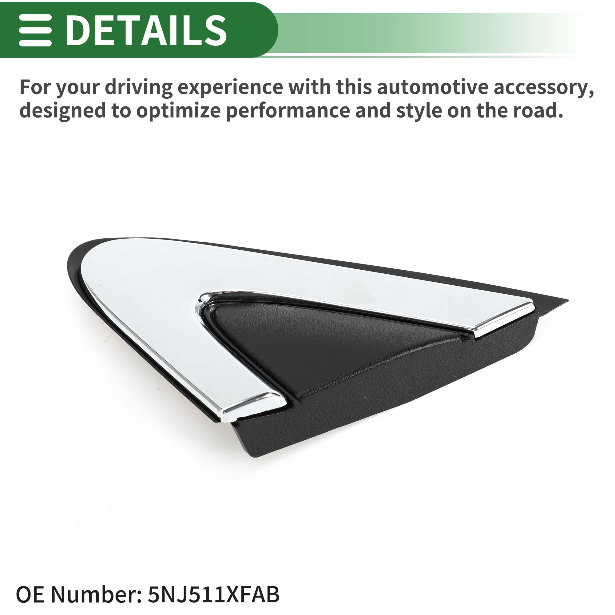Unique Bargains Pillar Corner Triangle Trim for Chrysler 200 2015 Plastic Black Silver