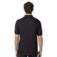 thumbnail image 4 of Hanes Men's Ecosmart Jersey Polo, Short Sleeve Collared Shirt, 50-50 Cotton-Polyester, Black, M, 4 of 6