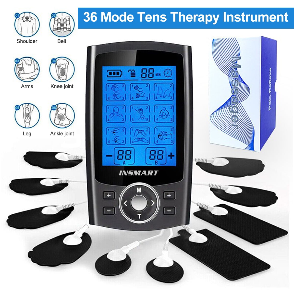 iReliev Dual Channel TENS + EMS System with Electrode Pads (2 sizes) -  Sam's Club