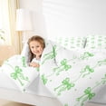 thumbnail image 4 of Homewish Chic Polka Dot Bedding Comforter Set,Kawaii Bowknot Ribbon Twin Comforter Sets,Green White Bedding Set For Girls Kids,Luxury Bedroom Decor Reversible,2 Pieces, 4 of 8