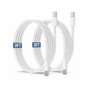 Quyaojz USB C to C Charging Cable 3ft, 60W Fast Type C to C Charger Cord Short for iPhone 17 /17 Air/16 /15 Plus, MacBook Pro 2021/2020/2019,iPad 12.9/11 inch/Mini/Air 5/4,Samsung Galaxy