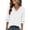 *White, variant on ClodeEU Women's V Neck Elbow Sleeve Blouse,Casual Loose Fit Solid Color Top Beige,Women's Plus L