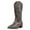 Gray, variant on Western Cowboy Boots for Women Suede Moire Pattern Wedge Cowgirl Mid Calf Chunky Heels Pointed Toe Country Shoes Coffee Size 6