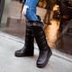 thumbnail image 4 of Botas de mujer Hebilla de metal Grueso Fleece Slip-on Plataforma Tacón medio Color sólido Invierno Cálido Botas de nieve hasta la rodilla Wmkox8yii  ghj2425, 4 of 5
