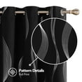 thumbnail image 4 of Deconovo Home Decoration Silver Wave Line Foil Printed Grommet Blackout Curtains for Bedroom with 42x72 inch 1 Pair Black, 4 of 5