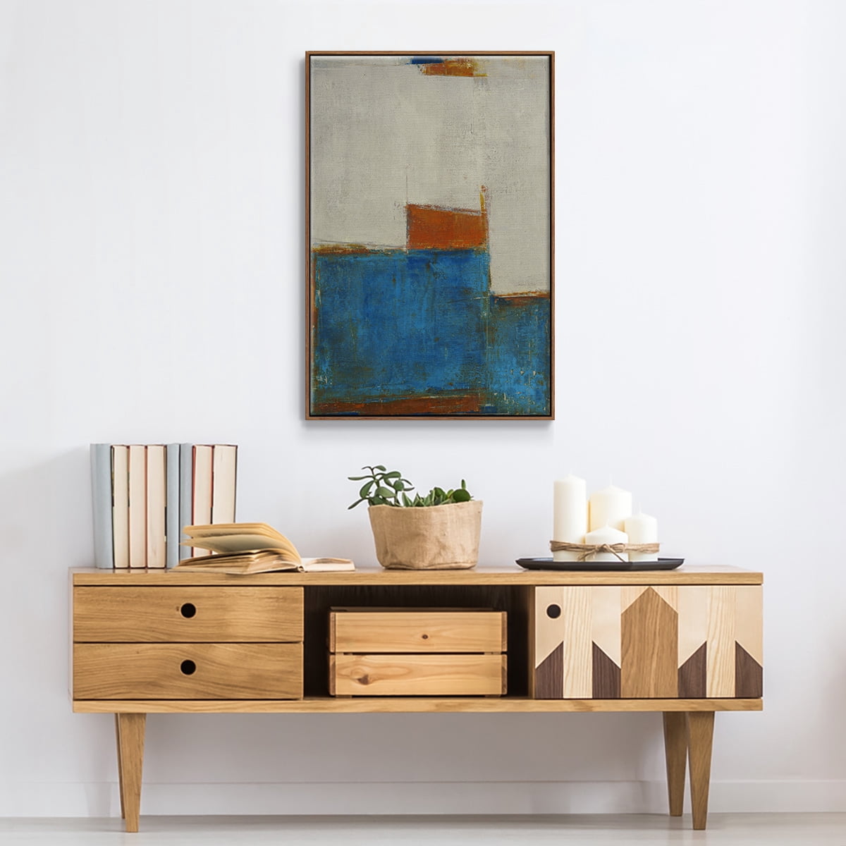 Sunset for Somebody Framed Premium Gallery Wrapped Canvas - Ready to Hang - 27 x 41 - Walnut Floating Frame