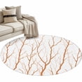 thumbnail image 2 of Round Area Rug 4 Ft, Orange Branches Washable Non-Slip Circle Carpet for Living Room/Bedroom, Modern Abstract Art Forest Silhouettes Low-Profile Crawling Mats Collection Rugs for Indoor, 2 of 7
