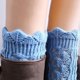 thumbnail image 5 of Calcetines calentadores de piernas para botas con adornos de encaje tejidos a ganchillo a la moda para mujer, 5 of 5