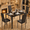 Black-Table + 4 Chairs, variant on 63" Rectangular Dining Table Set for 6, PU Upholstered Chair Kitchen Dinette Furniture for Home & Restaurant,Sturdy Easy Clean,Black