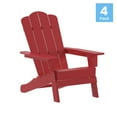 thumbnail image 2 of Flash Furniture Newport Adirondack Chair with Cup Holder, Weather Resistant HDPE Adirondack Chair in Red, Set of 4, 2 of 13
