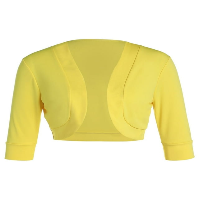 Cardigan Ouvert pour Femmes Manches Courtes Boléro en Coton Chandails Courts