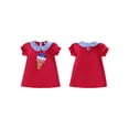 thumbnail image 2 of BemeyourBBs Toddler Baby Girl 4th of July Dress Fourth of July Outfit Baby Girls Patriot Independent Day Summer Dress Ice Cream Bow Embroidered Plaid Doll Collar Short Sleeve A-line Dresses, 2 of 9