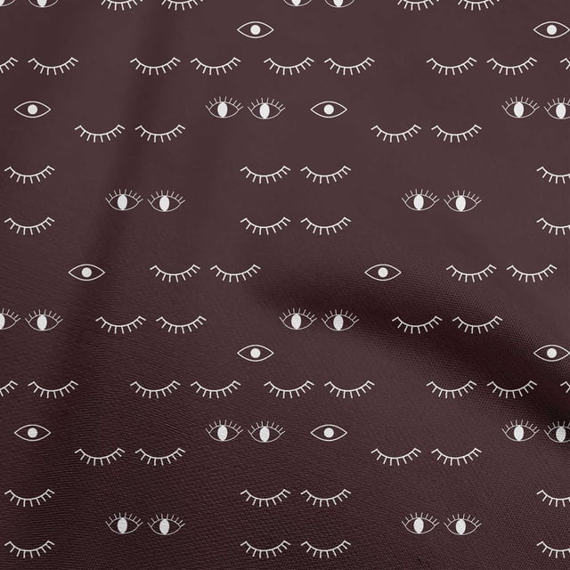 oneOone Rayon Chocolate Brown Fabric Eye Print Sewing Craft Projects Fabric Prints By Yard 56 Inch Wide