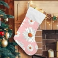 thumbnail image 5 of Coolnut 17.7 Inch Christmas Stockings, 1 PCS Chamomiles Pink Presonalized Large Stocking Sock for Family Holiday Xmas Party Decorations, 5 of 7